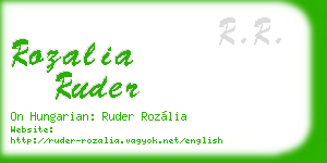 rozalia ruder business card